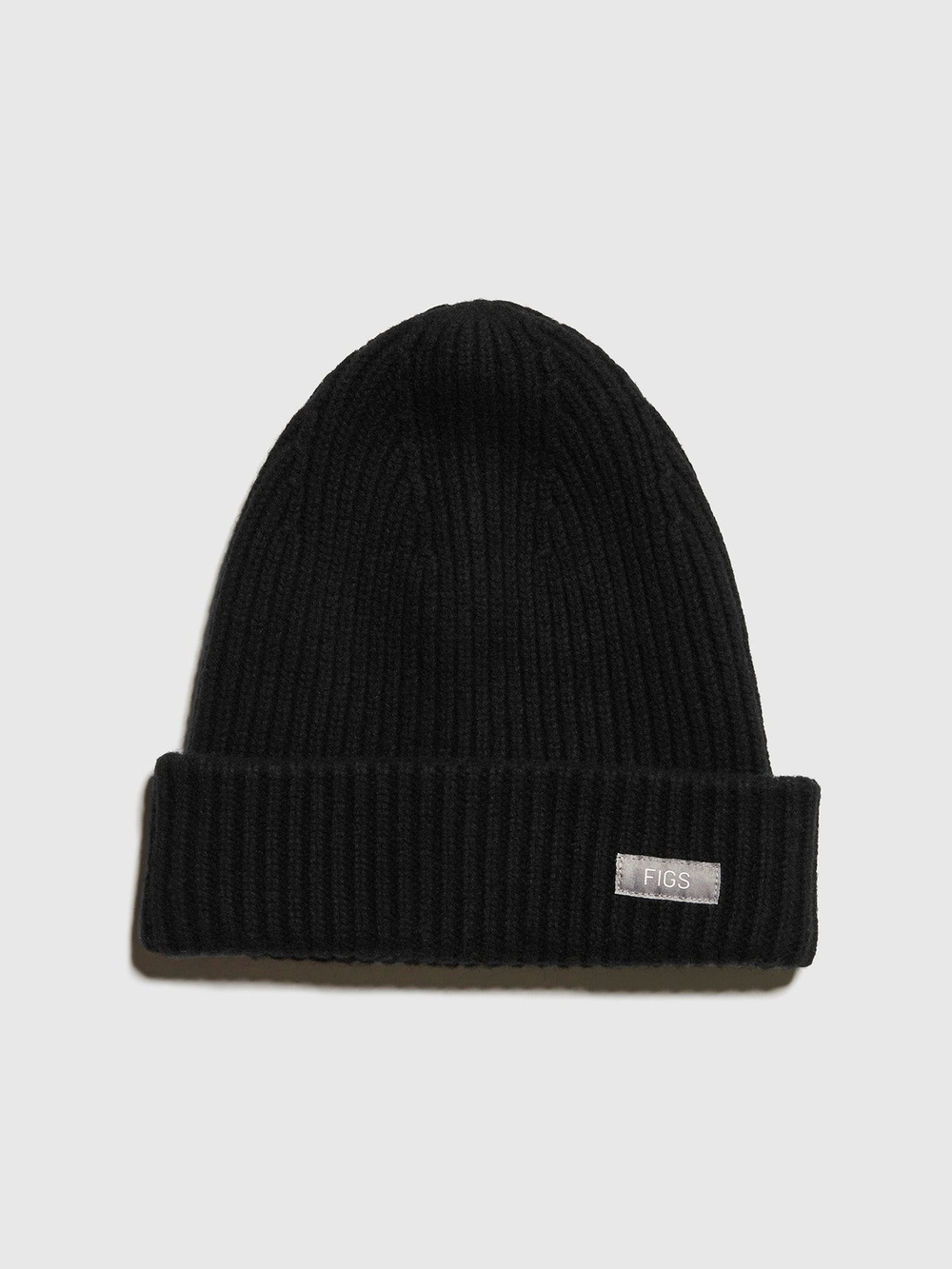 Figs Black Ribbed Cuffed Knit Beanie Oversized Nurse Doctor Healthcare Gift